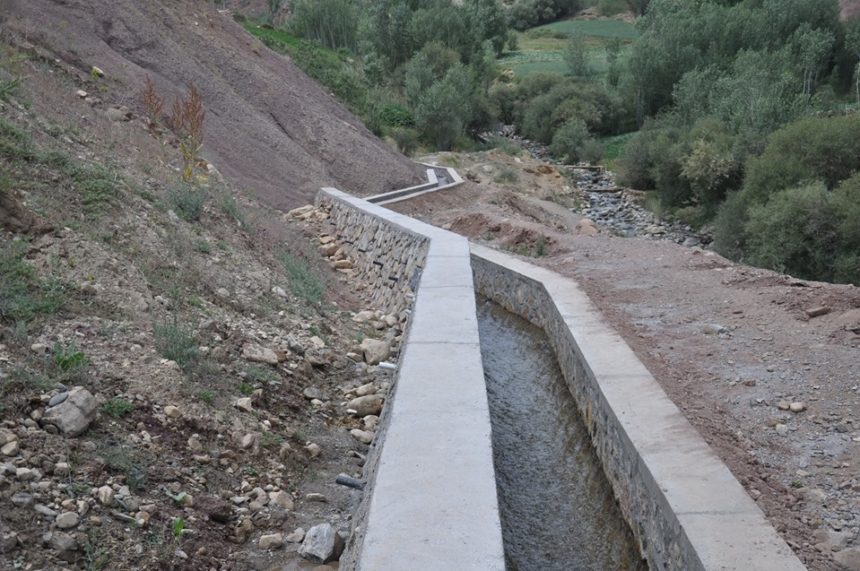 کار ساخت‌وساز یک کانال آب‌یاری در مرکز استان بامیان تکمیل شد